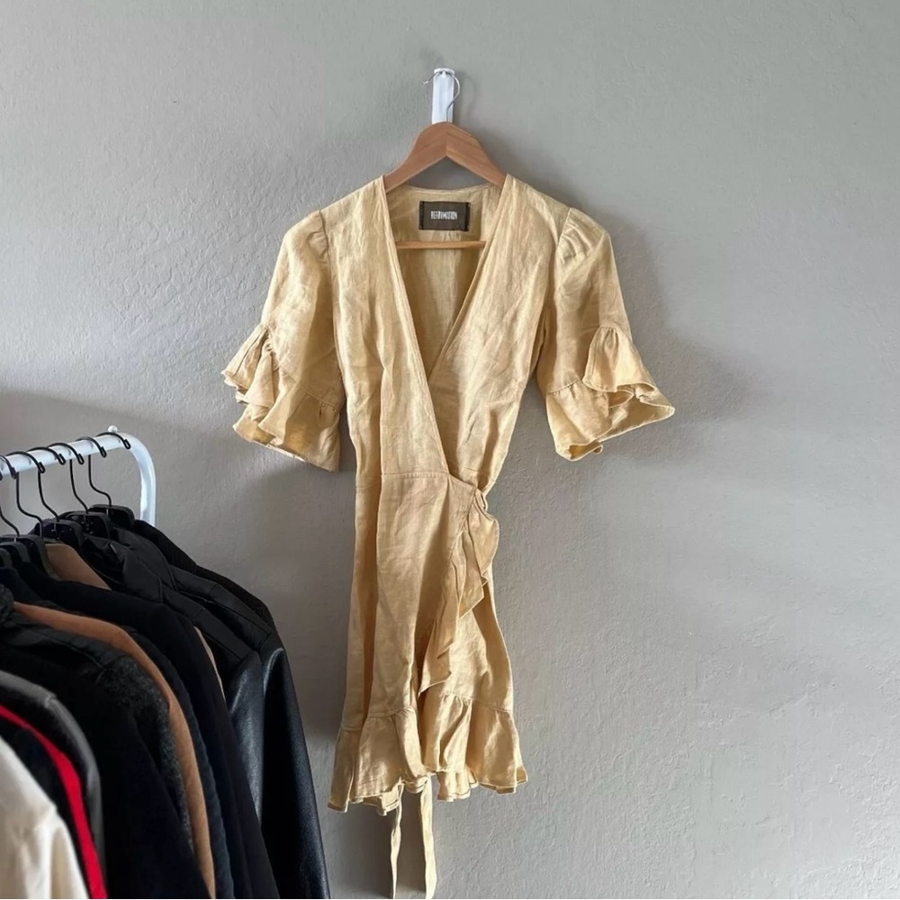 REFORMATION Kelsey Linen Wrap Dress - Picture 2 of 4